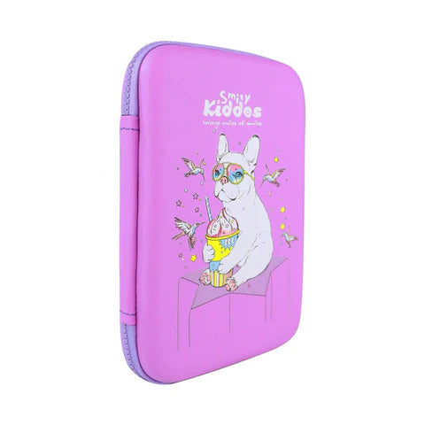 Smily Kiddos Single compartment eva pencil case - Bull Dog - Purple