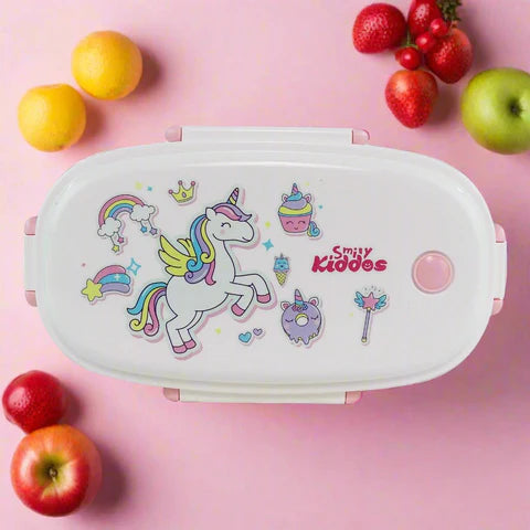 Smily kiddos Stainless Steel Lunch Box Small Unicorn Theme - Pink