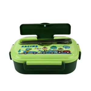 Smily Kiddos - Lunch Box - Smily kiddos Stainless Steel Racing Dino Theme Lunch Box - Green 3+ years - SK16001616