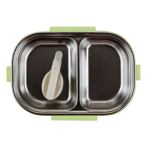 Smily kiddos Stainless Steel Space Dino Theme Lunch Box - Green