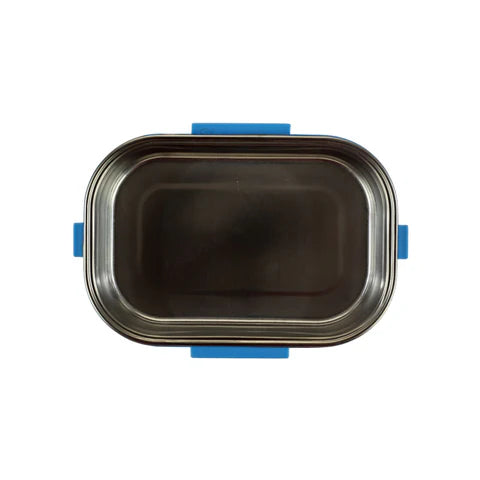 Smily kiddos Stainless Steel Surfer Shark Theme Lunch Box - Teal Blue