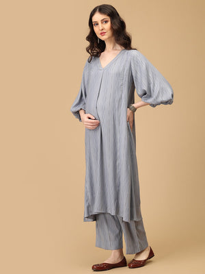 Smoky Swag Maternity and Nursing Co Ord Set - MEW - SK - SMKSW - S