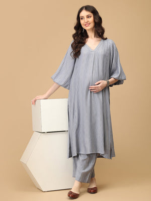 Smoky Swag Maternity and Nursing Co Ord Set - MEW - SK - SMKSW - S