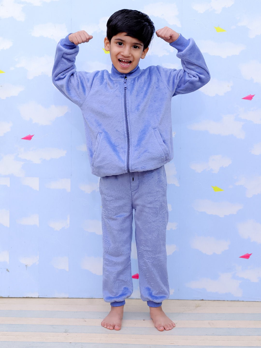 Smurf Squad Kids Fleece Zipper Jacket & Sweatpants Combo - KWW2 - SMSZSP - 6 - 12