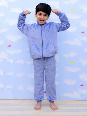 Smurf Squad Kids Fleece Zipper Jacket & Sweatpants Combo - KWW2 - SMSZSP - 6 - 12