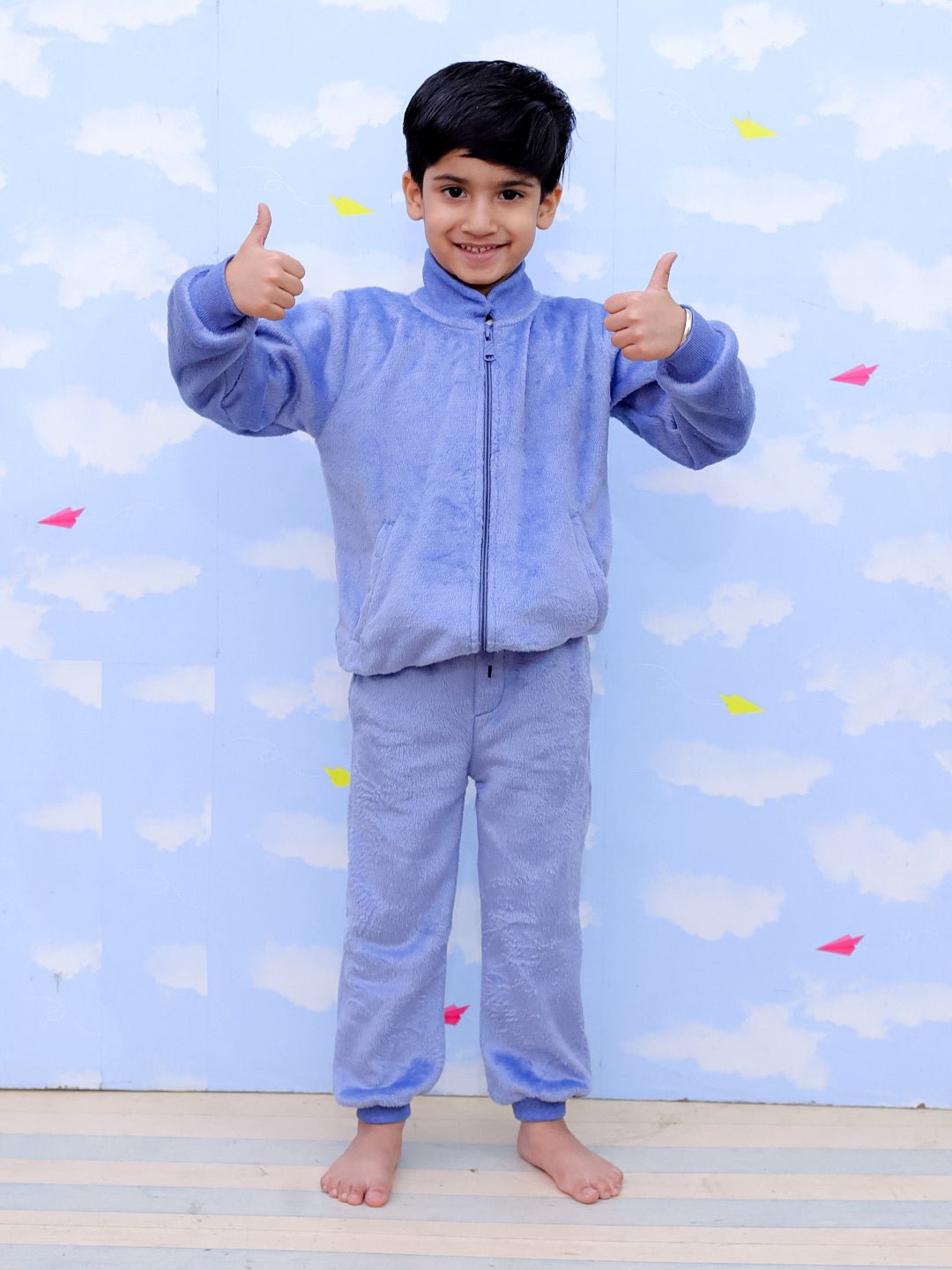 Smurf Squad Kids Fleece Zipper Jacket & Sweatpants Combo - KWW2 - SMSZSP - 6 - 12