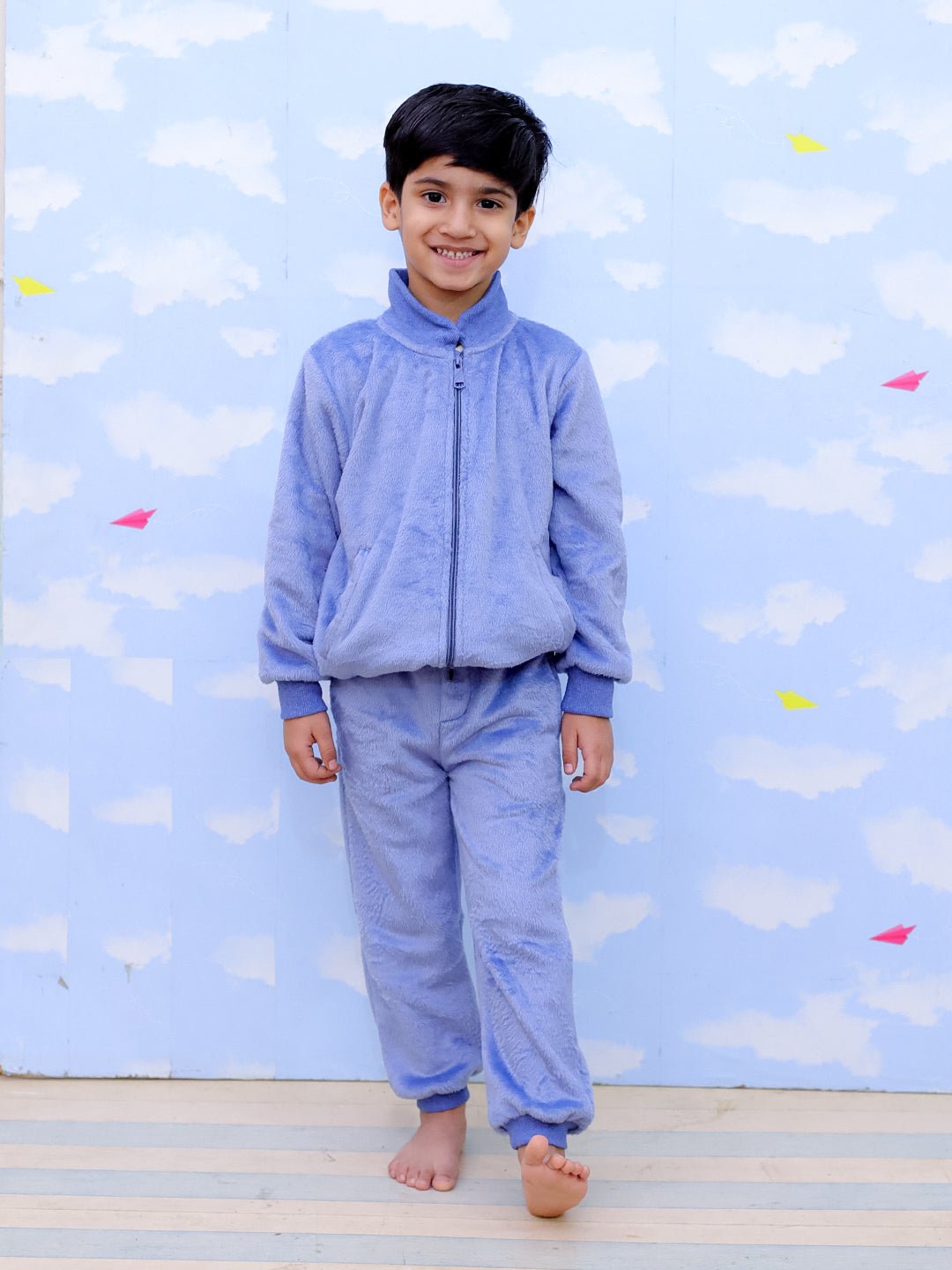 Smurf Squad Kids Fleece Zipper Jacket & Sweatpants Combo - KWW2 - SMSZSP - 6 - 12