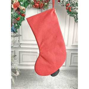 Snow Lettering Snowman Christmas Stocking, 18 inches - XMAS STOCKINGS