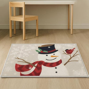 Snowman Christmas themed Welcome Mat, Anti Skid big size Festive Floor & Entrance Door Mat, 30inches x 20inches - Christmas