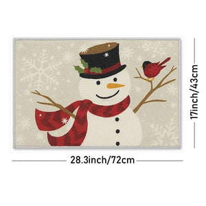 Snowman Christmas themed Welcome Mat, Anti Skid big size Festive Floor & Entrance Door Mat, 30inches x 20inches - Christmas