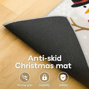 Snowman Christmas themed Welcome Mat, Anti Skid big size Festive Floor & Entrance Door Mat, 30inches x 20inches - Christmas