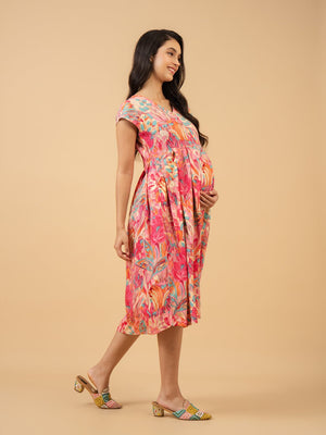Soft Rose Maternity and Nursing Dress - S Maternity Casual Dress