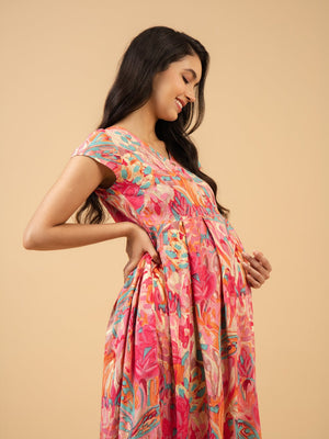 Soft Rose Maternity and Nursing Dress - S Maternity Casual Dress