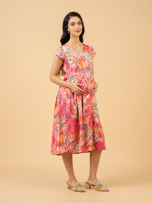 Soft Rose Maternity and Nursing Dress - S Maternity Casual Dress