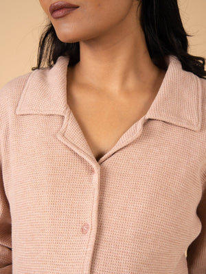 Soft Truffle Maternity and Nursing Pajama Set - Beige Maternity Nightwear Set