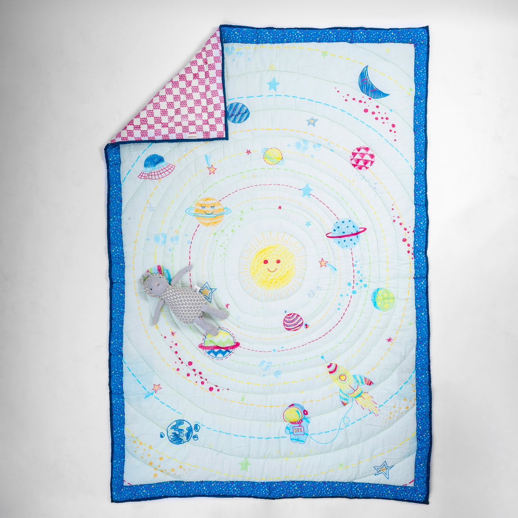 Gudgoodie Premium Cotton Muslin AC Quilt  Blanket- Galactic Adventure