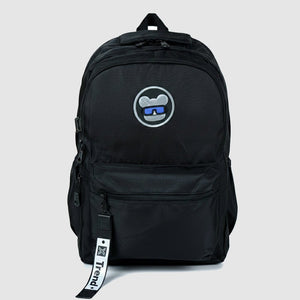 Solid Black Ted Glasses Badge School Backpack for Older Kids & Teens - Back To School