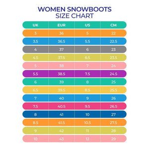 Solid Military Green Women Winter Snowboots - Little Surprise BoxWomens Snowboots Size Chart