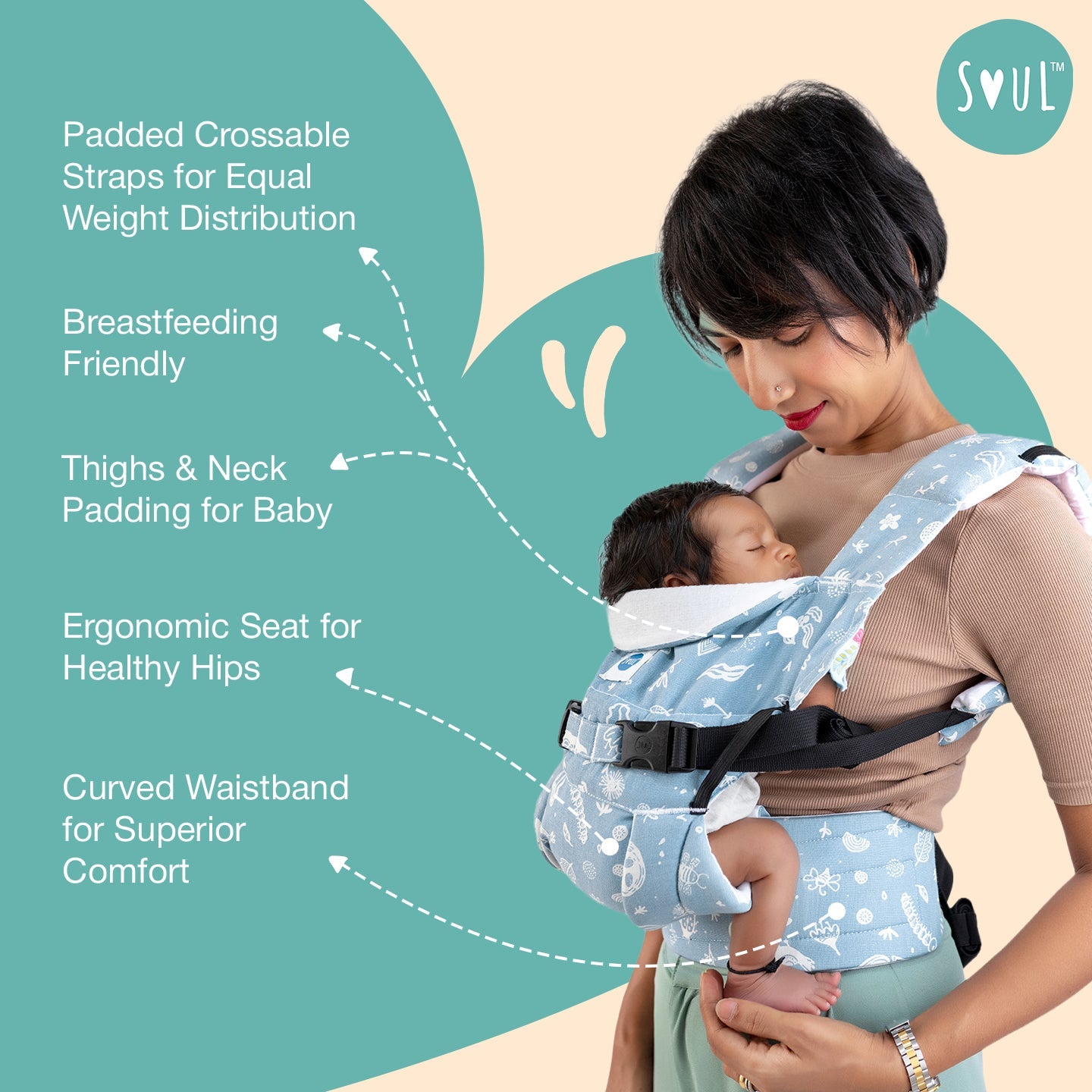Soul Slings Lali: Cotton Baby Carrier - Frost Baby Carrier
