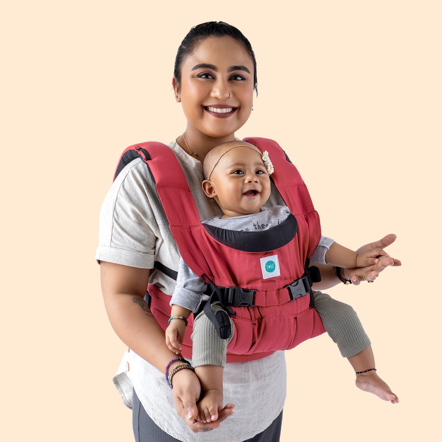 Soul Slings Lali: Cotton Baby Carrier - Ruby Baby Carrier