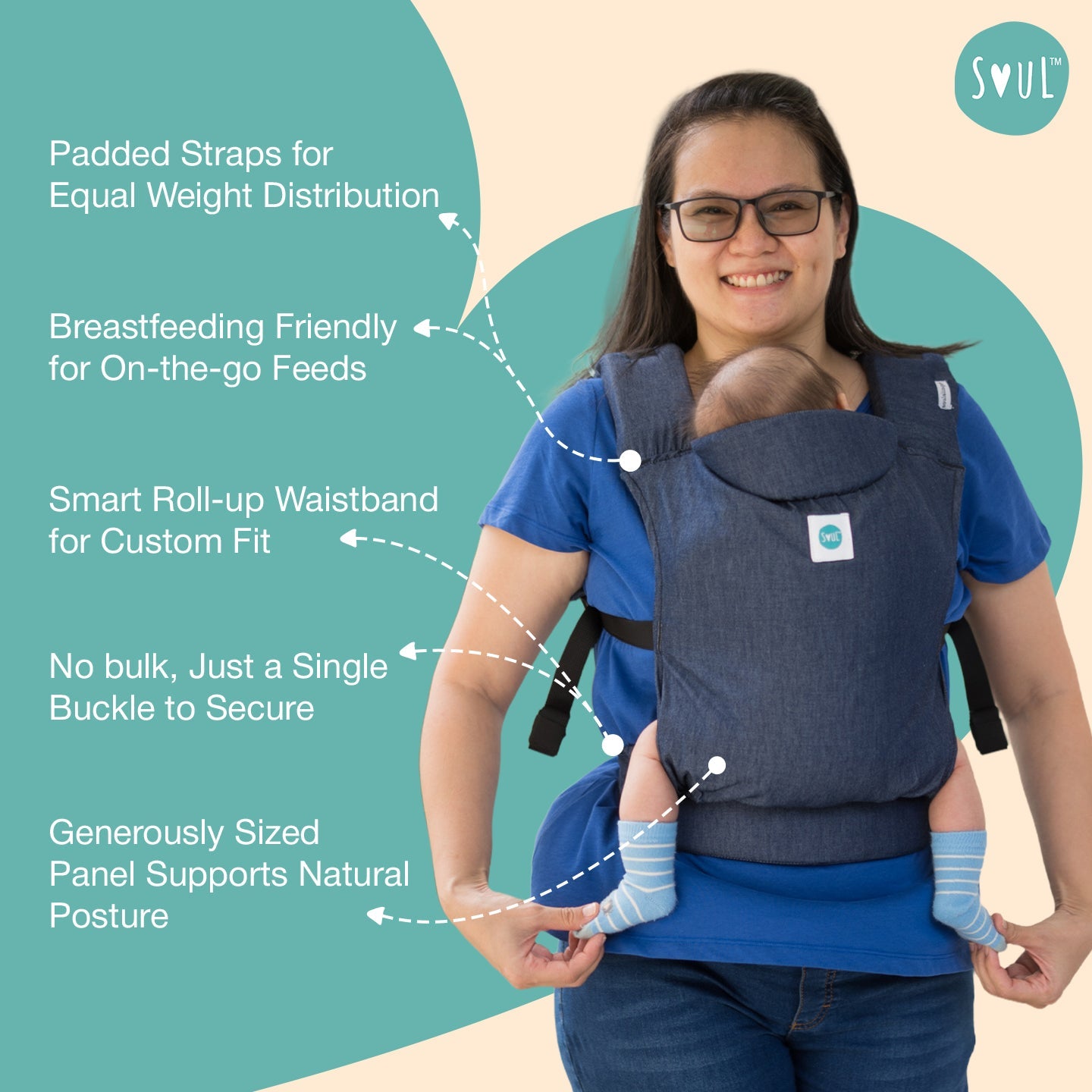Soulslings Mitra Baby Carrier - Black Baby Carriers