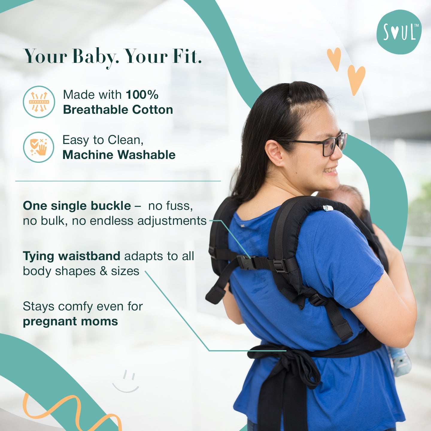 Soulslings Mitra Baby Carrier - Black Baby Carriers