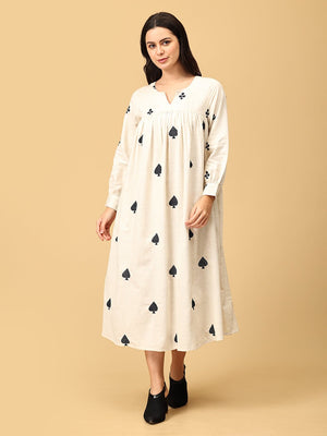 Spade Up Your Life Women's Midi Embroidered Dress - WDRS - SK - SPUL - S