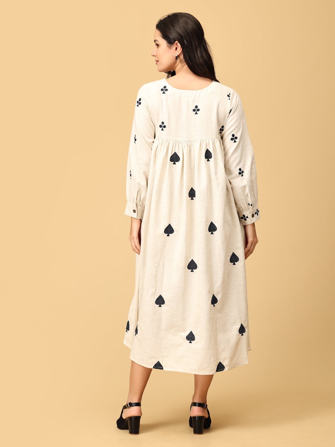 Spade Up Your Life Women's Midi Embroidered Dress - WDRS - SK - SPUL - S