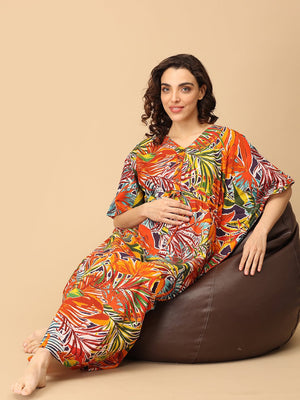 Spectrum of Dreams Maternity and Nursing Kaftan Nighty - NW - SK - SOPD - S