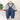 Spongy Lion Dungaree with Grey Stripes T-shirt, 2 Pcs Clothing Set For Toddlers And Kids - 1 - 2 Years Kids Clothing