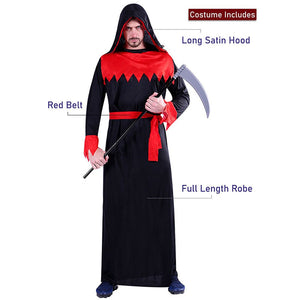 Spooky Hoody Deathman Halloween Costume Fancy Dress Up - M Halloween