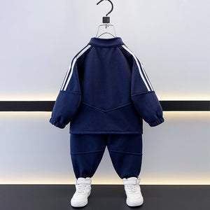 Sporty Navy Tracksuit Set with Matching Sling Bag for Kids - 2 - 3 Years Kids Clothing