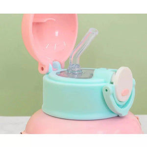 Stainless Steel Pink Fruity BunnyWater bottle for Kids with Holder, 520 ml - Little Surprise BoxStainless Steel Pink Fruity BunnyWater bottle for Kids with Holder, 520 ml