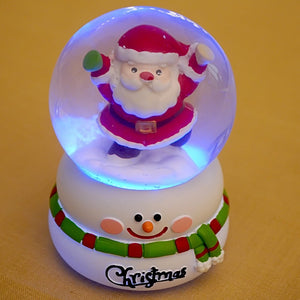 Standing Santa colorful LED Dome on Snowman Base, Christmas Table Décor & Gift option - Christmas