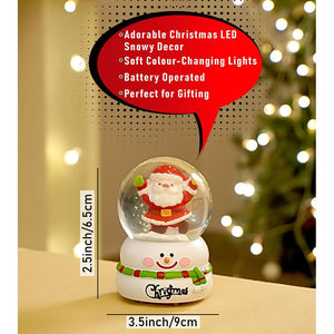 Standing Santa colorful LED Dome on Snowman Base, Christmas Table Décor & Gift option - Christmas