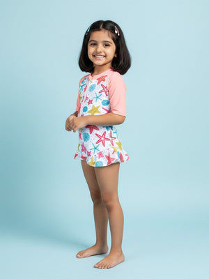 Starfish Splash Girls Swimsuit - 2 - 4 Years Kids Swimwear