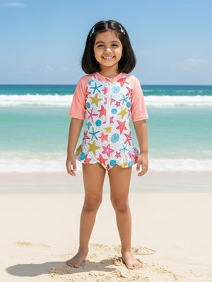 Starfish Splash Girls Swimsuit - 2 - 4 Years Kids Swimwear