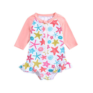 Starfish Splash Girls Swimsuit - 2 - 4 Years Kids Swimwear