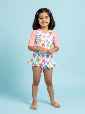 Starfish Splash Girls Swimsuit - 2 - 4 Years Kids Swimwear