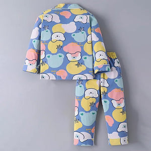 Starry Bear Outline print soft Cotton Kids Nightsuit - 3 - 4 Years Nightsuits