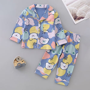 Starry Bear Outline print soft Cotton Kids Nightsuit - 3 - 4 Years Nightsuits