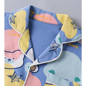 Starry Bear Outline print soft Cotton Kids Nightsuit - 3 - 4 Years Nightsuits