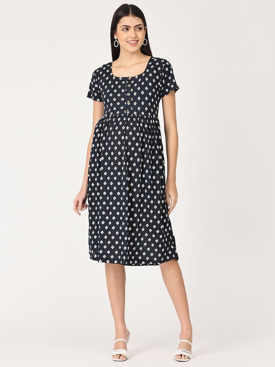 Starry Nights Maternity and Casual Dress - DRS-NVDMD-S