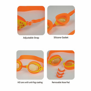 Starry Orange Anti Fog UV Protection Leakproof Design Swim Goggles for Kids, 3yrs - 8yrs - 3 - 8 years Swim