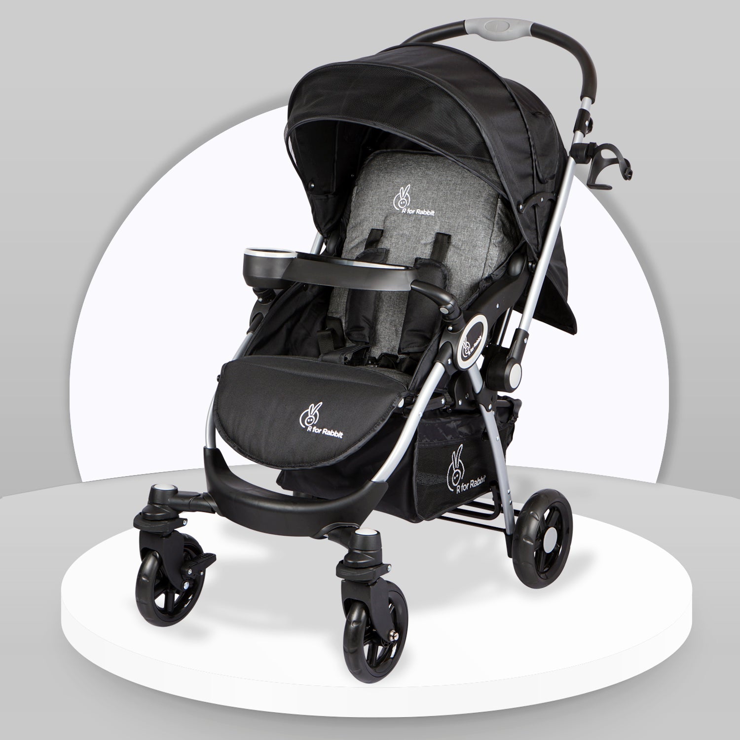 R for Rabbit Chocolate Ride Baby Strollers- Black Grey