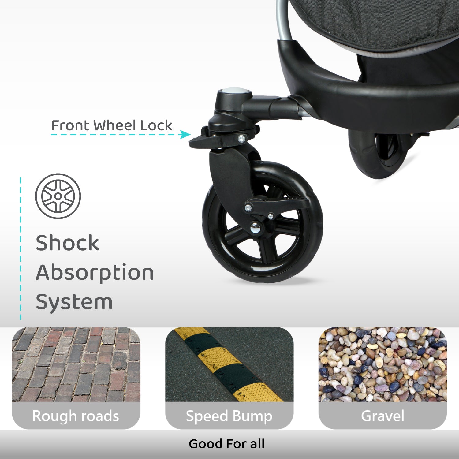 R for Rabbit Chocolate Ride Baby Strollers- Black Grey
