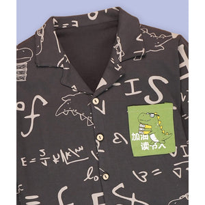 Steel Grey Alphabets soft Cotton Kids Nightsuit - 5 - 6 Years Nightsuits
