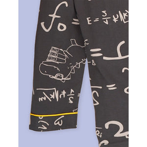 Steel Grey Alphabets soft Cotton Kids Nightsuit - 5 - 6 Years Nightsuits