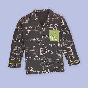 Steel Grey Alphabets soft Cotton Kids Nightsuit - 5 - 6 Years Nightsuits