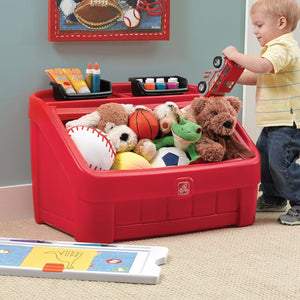 Step2 2-In-1 Toy Box & Art Lid (Red) | Kids Toy Box - Children Furniture